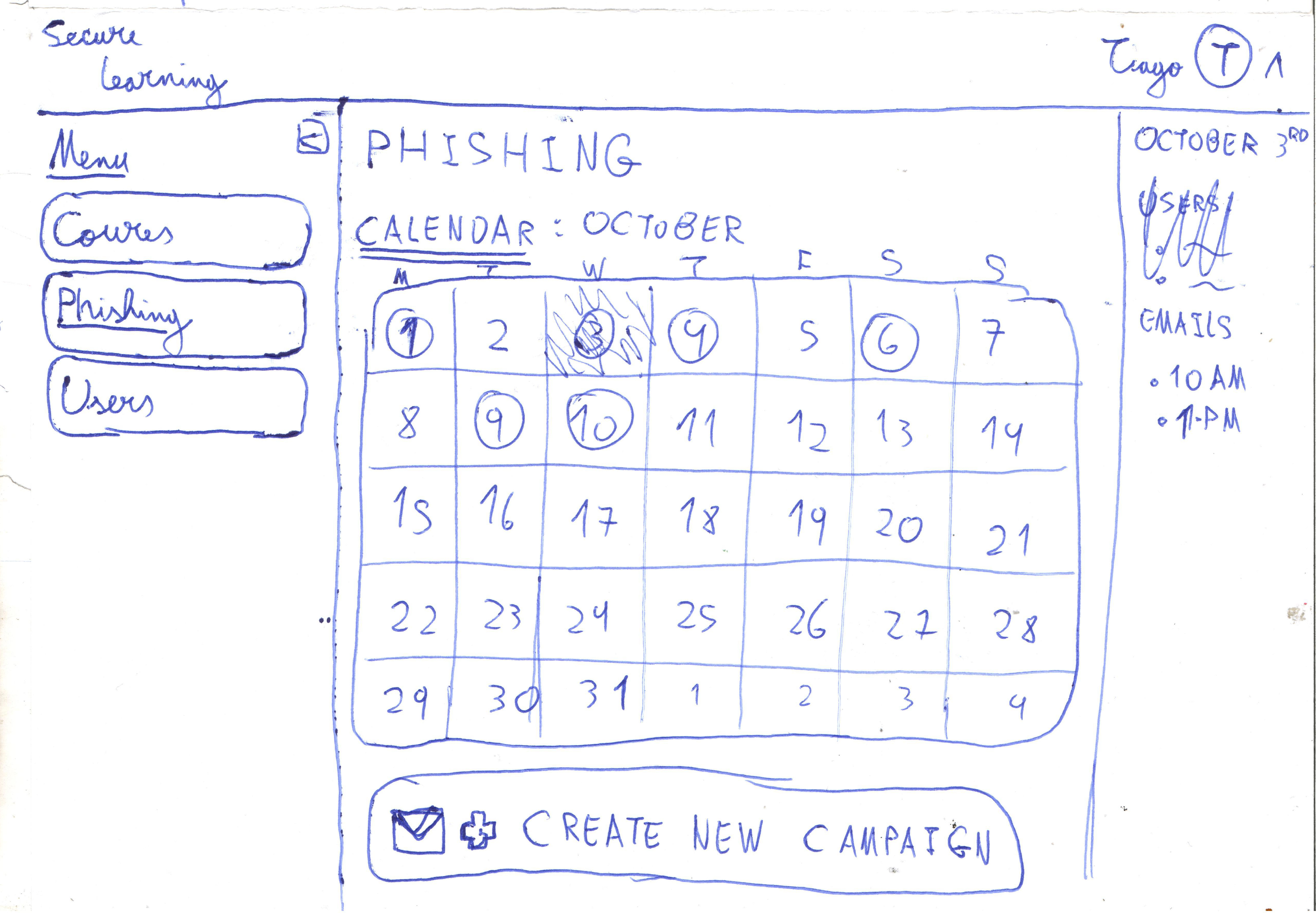 Security awareness event calendar for organization managers